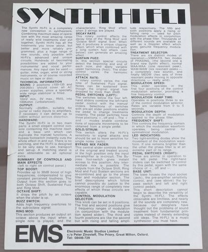 Ems-3x promo leaflets inc Synthi Hi-Fli